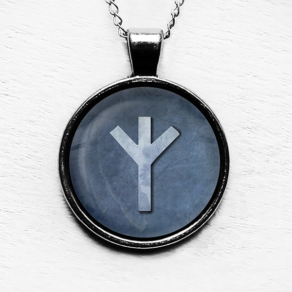 Viking Runes Elder Futhark Z Algiz Elk Pendant & Necklace