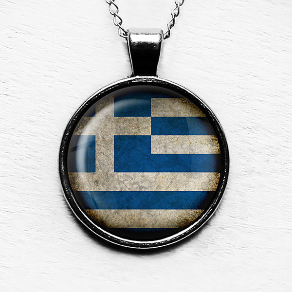 Greece Greek Ελλάδα Flag Pendant & Necklace