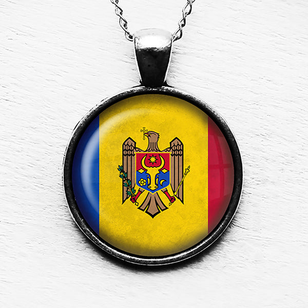 Republic of Moldova Moldovan Flag Pendant & Necklace