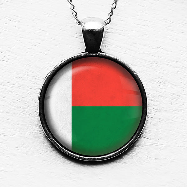 Republic of Madagascar Malagasy Flag Pendant & Necklace