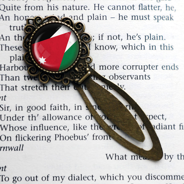 Kingdom of Jordan Jordanian Flag Bronze Bookmark