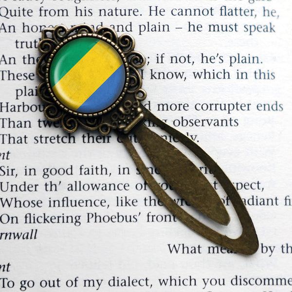 Gabonese Republic Gabon Flag Bronze Bookmark