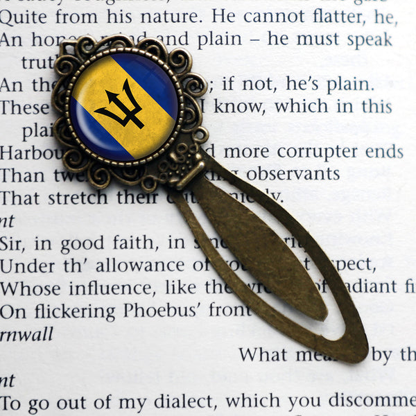 Barbados Barbadian Flag Bronze Bookmark