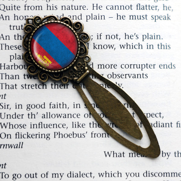 Mongolia Mongolian Flag Bronze Bookmark