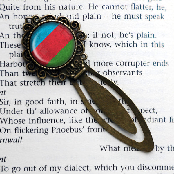 Republic of Azerbaijan Flag Bronze Bookmark