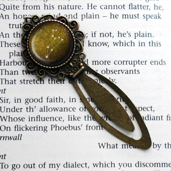 Zodiac Symbol Astrology Leo Star Constellation Bronze Bookmark