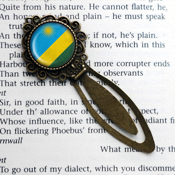 Republic of Rwanda Rwandan Rwandese Flag Bronze Bookmark