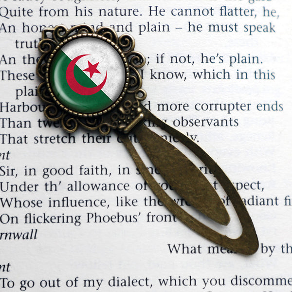 People's Democratic Republic of Algeria Algerian Flag Bronze Bookmark