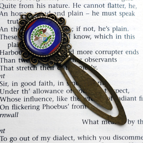 Belize Belizean Flag Bronze Bookmark