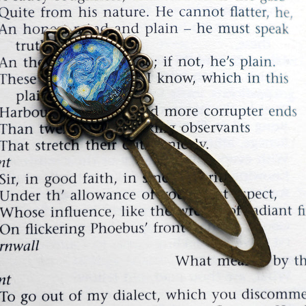 Vincent Van Gogh The Starry Night 1889 Classic Artwork Bronze Bookmark