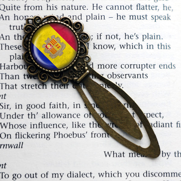 Principality of Andorra Andorran Flag Bronze Bookmark