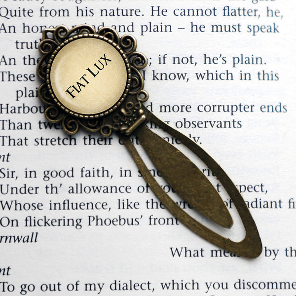 Latin Phrase Quote Saying Fiat Lux Let There Be Light Old Testament Genesis 1 3 Bronze Bookmark