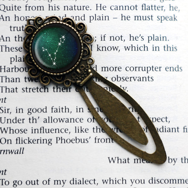 Zodiac Symbol Astrology Pisces Star Constellation Bronze Bookmark