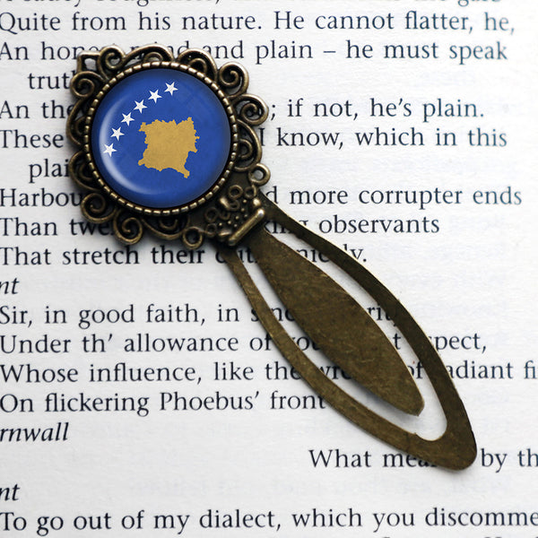 Republic of Kosovo Kosovar Flag Bronze Bookmark