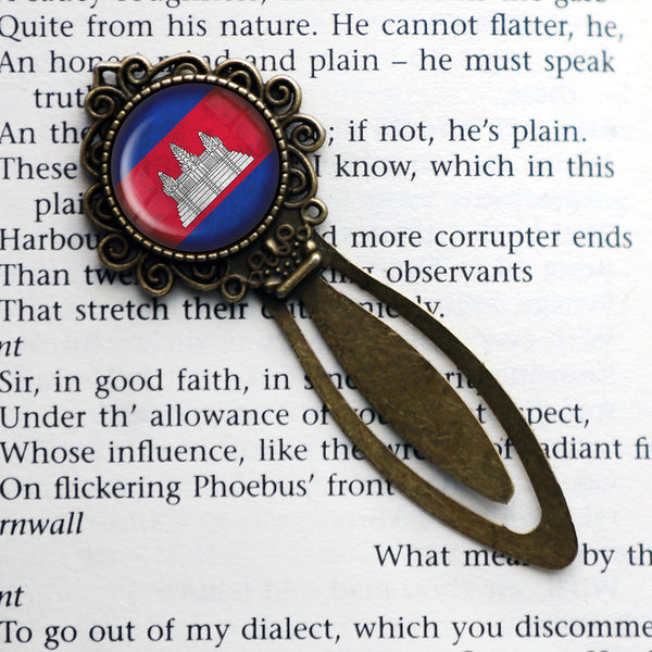 Kingdom of Cambodia Flag Bronze Bookmark