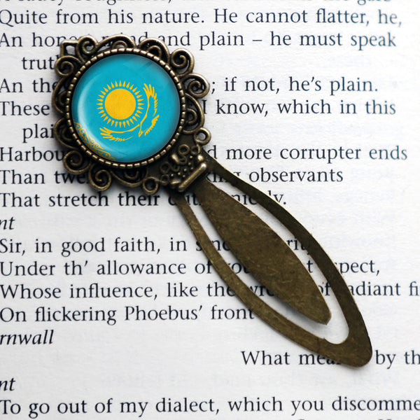 Republic of Kazakhstan Kazakhstani Flag Bronze Bookmark