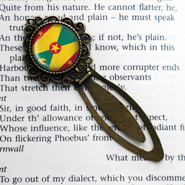 Grenada Grenadian Flag Bronze Bookmark