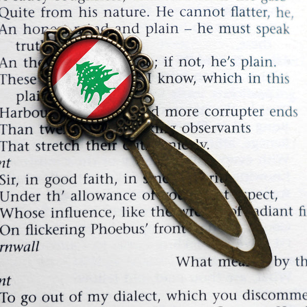 Lebanon Lebanese Republic Flag Bronze Bookmark