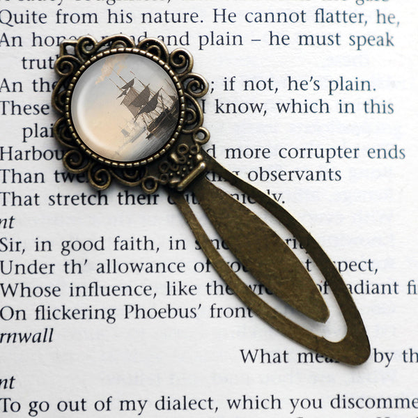 Fitz Henry Lane Harbor of Boston 1846 Classic Artwork Bronze Bookmark
