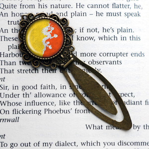 Kingdom of Bhutan Bhutanese Flag Bronze Bookmark