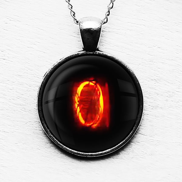Dieselpunk Steampunk Cyberpunk Nixie Tube Print Number 0 Zero Pendant & Necklace