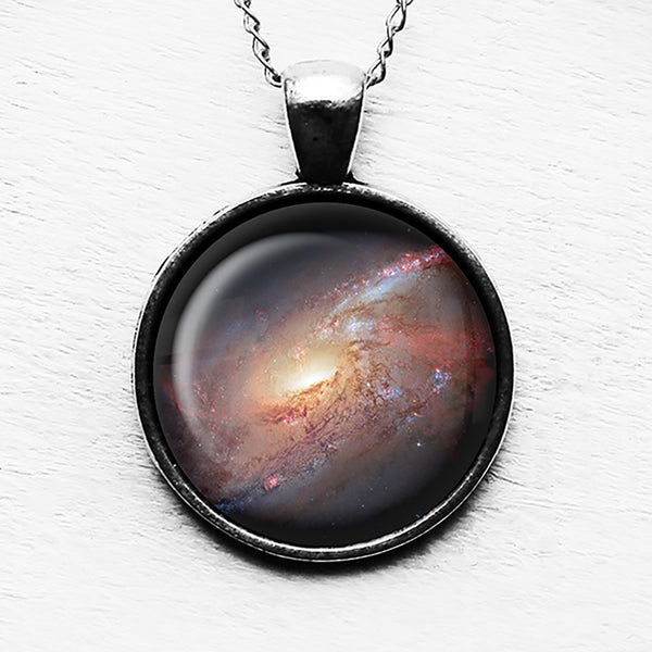NASA Photograph Galaxy Messier 106 Pendant & Necklace