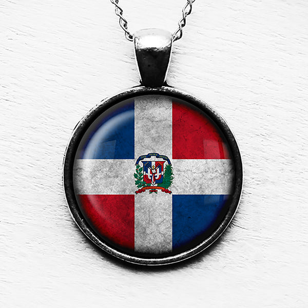 The Dominican Republic Dominican Flag Pendant & Necklace