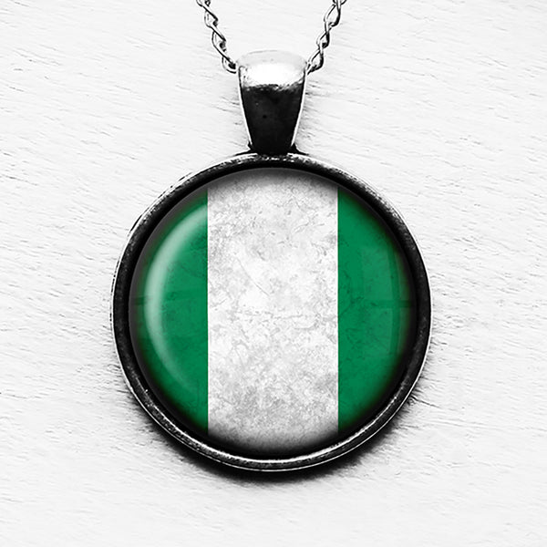African Nation Nigeria Flag Pendant & Necklace