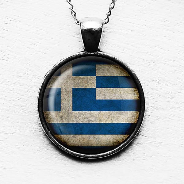Greece Greek Ελλάδα Flag Pendant & Necklace