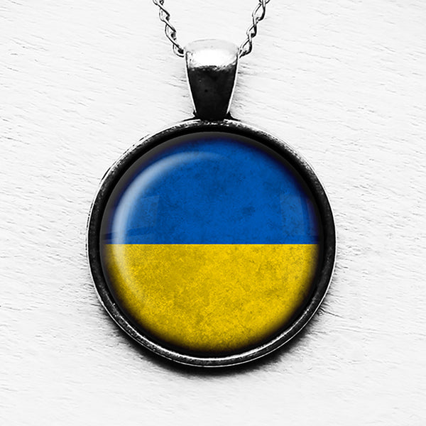Ukraine Ukranian Flag Pendant & Necklace