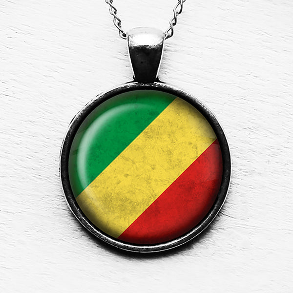 African Nation Congo Flag Pendant & Necklace