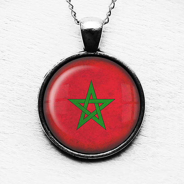 Morocco Moroccan Flag Pendant & Necklace
