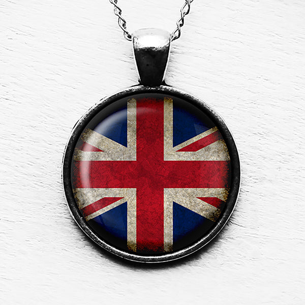 United Kingdom UK Commonwealth Union Jack Flag Pendant & Necklace