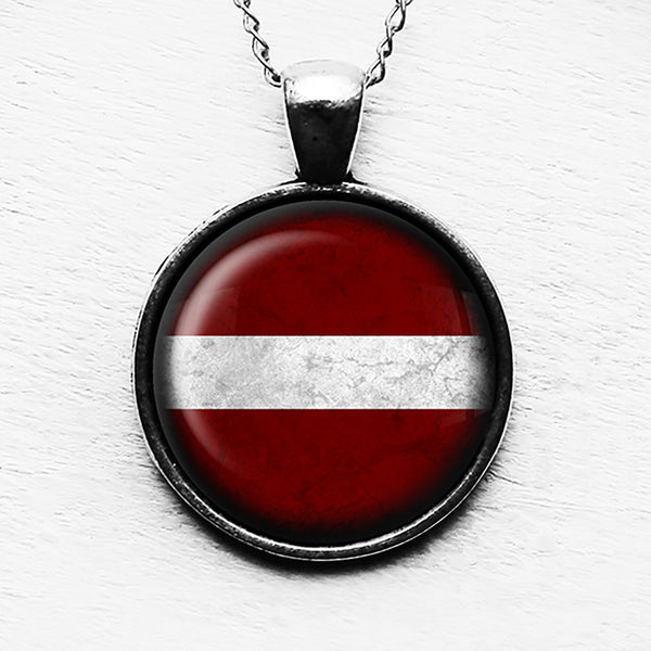 Latvia Latvian Flag Pendant & Necklace