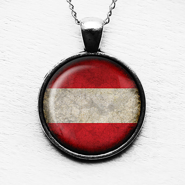 Austria Austrian Österreich Flag Pendant & Necklace