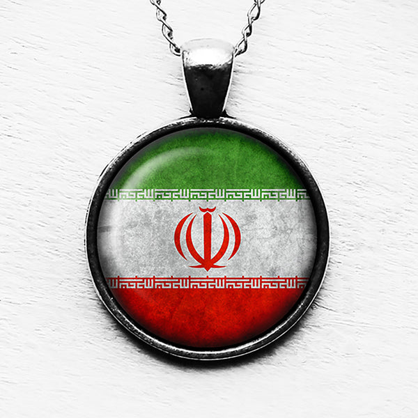 Iran Iranian Flag Pendant & Necklace