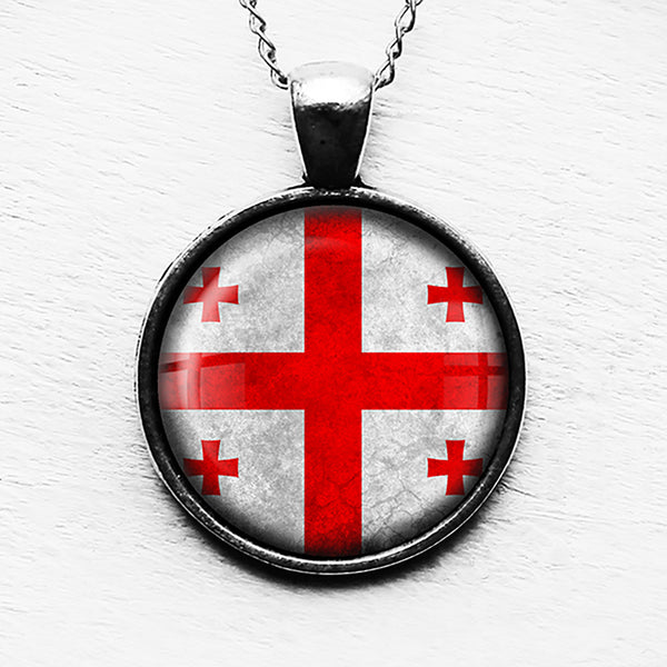 Georgia Georgian Flag Pendant & Necklace
