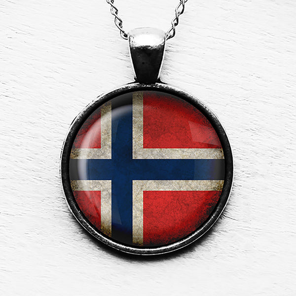 Norway Norwegian Flag Pendant & Necklace
