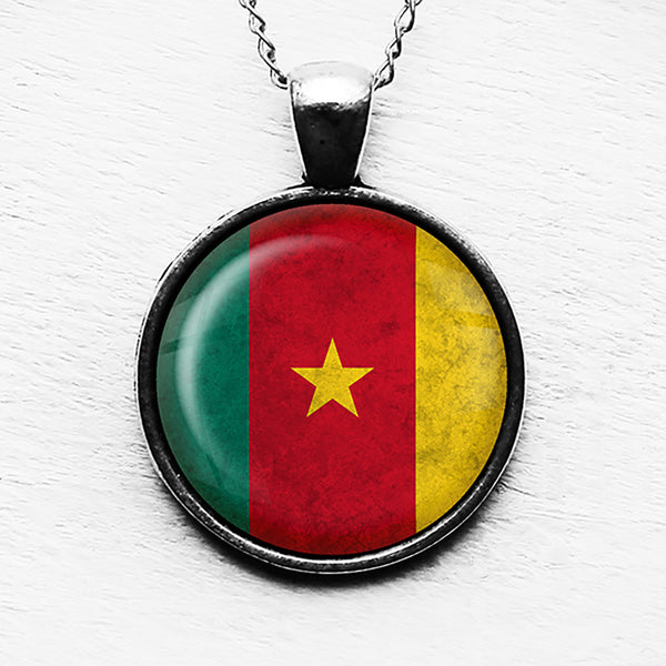 African Nation Cameroon Flag Pendant & Necklace