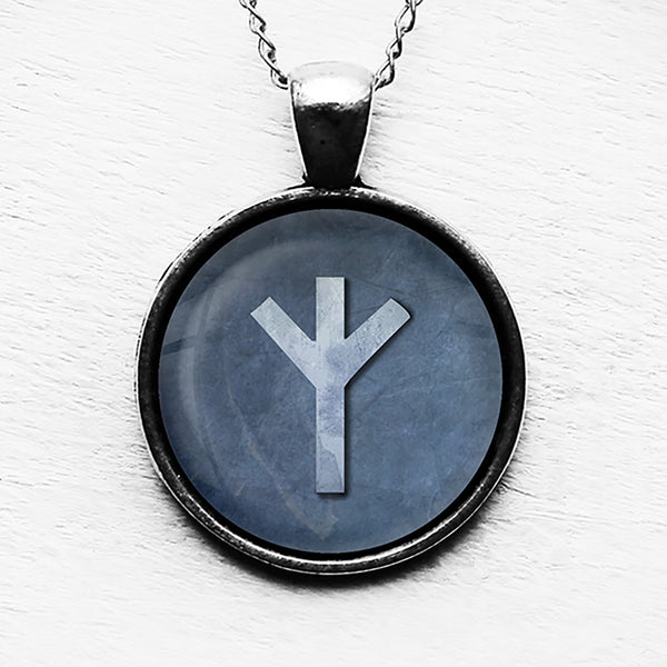 Viking Runes Elder Futhark Z Algiz Elk Pendant & Necklace