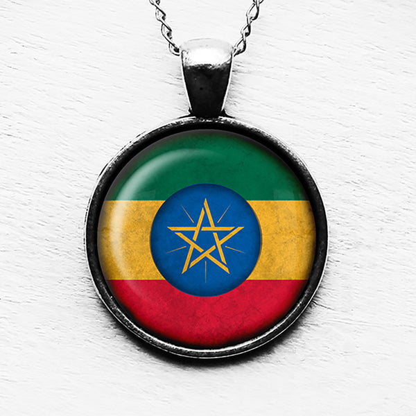 Ethiopia Ethiopian Flag Pendant & Necklace