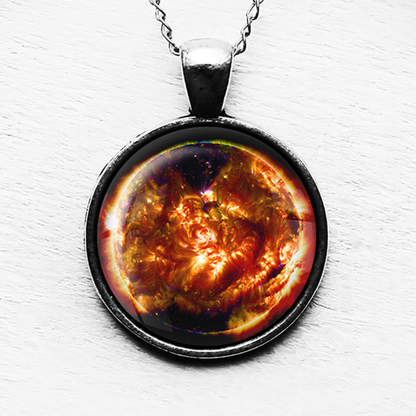 NASA Photograph Sun Fire Pendant & Necklace