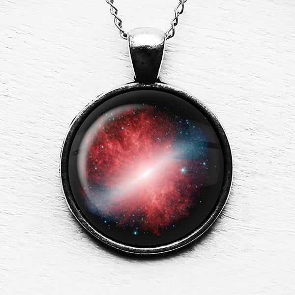 NASA Photograph Red Galaxy Pendant & Necklace