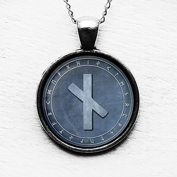 Viking Runes Elder Futhark Rune Circle N Nauthiz Neccesity Pendant & Necklace