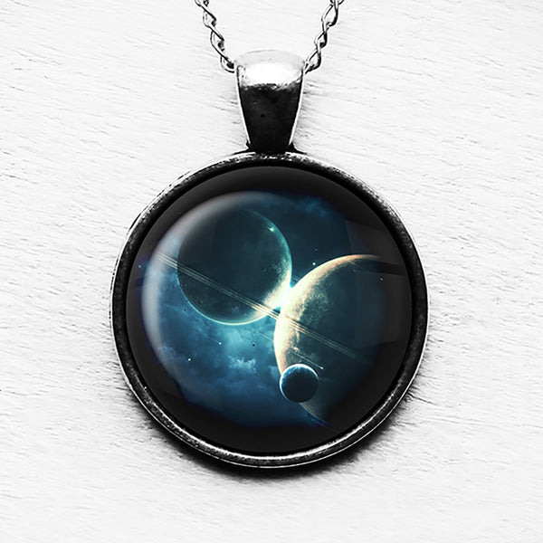 NASA Photograph Twin Planets Pendant & Necklace