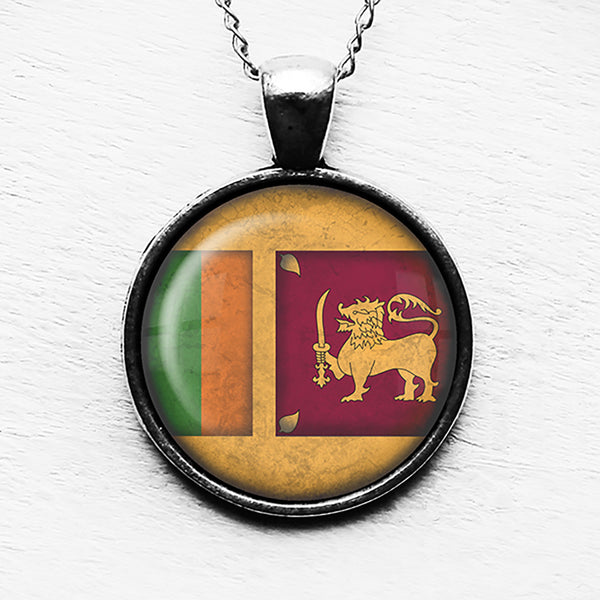 Sri Lanka Sri Lankan Flag Pendant & Necklace