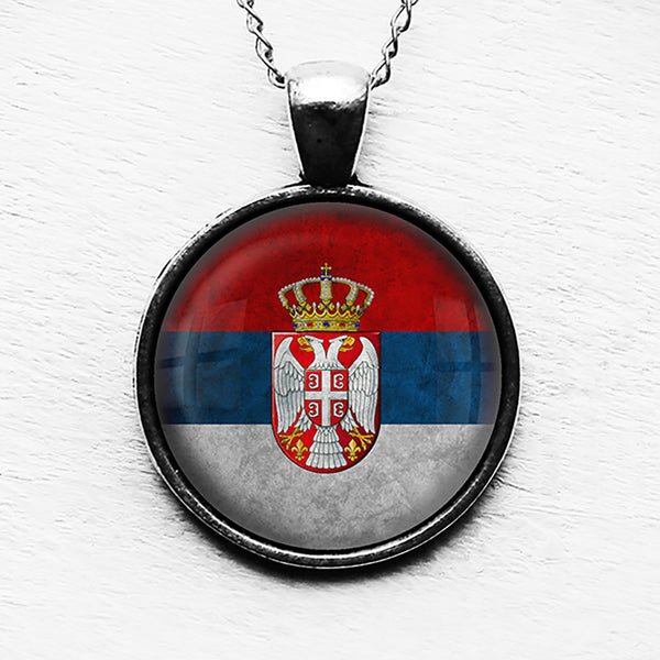 Serbia Serbian Flag Pendant & Necklace
