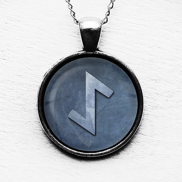 Viking Runes Elder Futhark AE Eihwaz Yew Tree Pendant & Necklace
