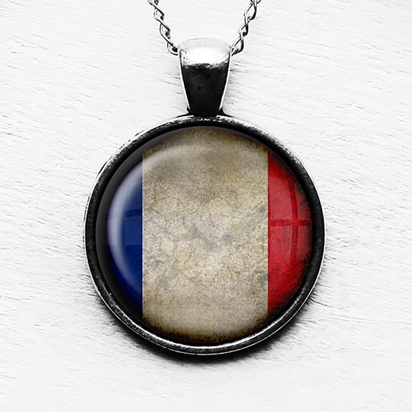 France French Flag Pendant & Necklace
