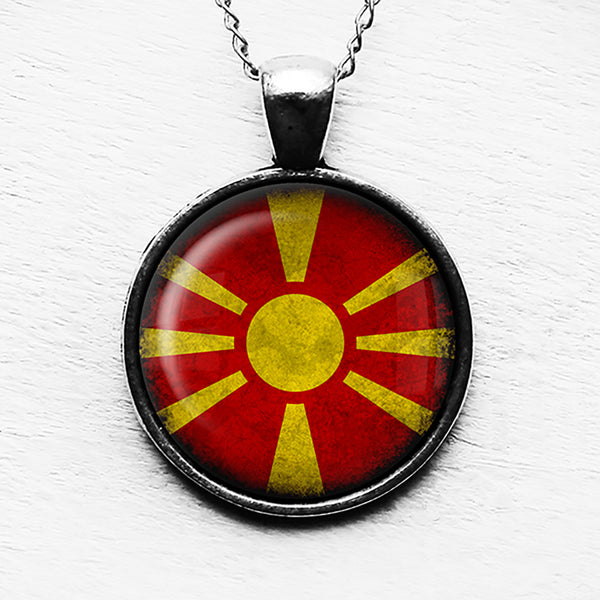 Macedonia Macedonian Flag Pendant & Necklace